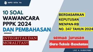 10 SOAL WAWANCARA || PPPK || Moralitas dan Integritas!! 👍 #PPPK #kemendikbud #soalpppk2024 #fyp