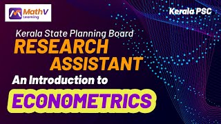 Research Assistant - Econometrics - An Introduction - Kerala PSC #keralapsc #econometrics, #economic