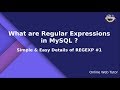 Regular Expression in MySQL | REGEXP in MySQL | MySQL Regular Expressions Concept | MySQL REGEXP