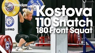 Boyanka Kostova (58kg) 100kg Power Snatch, 110kg Snatch, 125kg Clean \u0026 Jerk, 180kg Front Squat