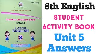 Kalika Balavardhane 8th English Answers | 8th English Student Activity Book Unit 5 Answers