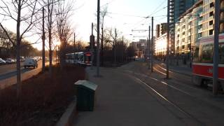 New TTC Streetcar 4409 exiting Fleet Loop with Volvo Ad warp