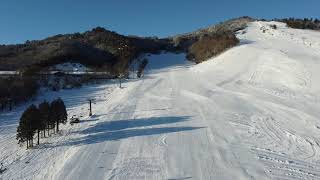 【モンデウススキー場】早朝ゲレンデ空撮