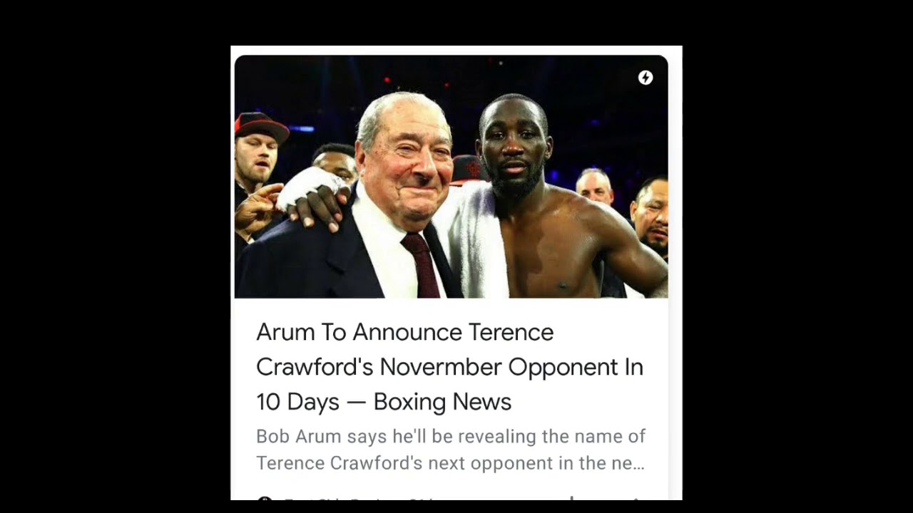 BOB ARUM WILL ANNOUNCE BUD CRAWFORD NEXT FIGHT IN 10 DAYS 🙄 - YouTube