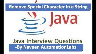 Remove Junk/Special Chars in a String - Java Interview Questions -2