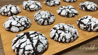Easy CHOCOLATE CRINKLES Recipe | NO MIXER | Crispy Outside, Moist & Chewy Inside