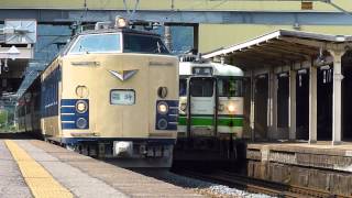 583系　回送列車　羽越本線　三面川橋梁と村上駅　2012.06.08