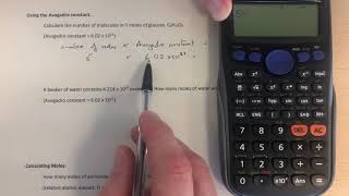 Calculations using the Avogadro constant.