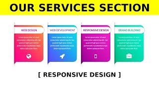 Responsive Our Services Section Using Html, CSS And Bootstrap