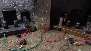 DEMO of a PAIR OF VINTAGE HEATHKIT W4AM TUBE MONOBLOCK AMPS FOR SALE