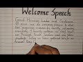 welcome speech in english welcome speech how to write inauguration speech world best handwriting