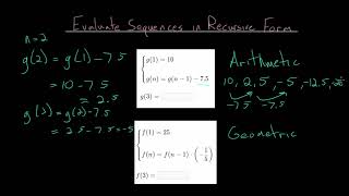 Evaluate Sequences in Recursive Form