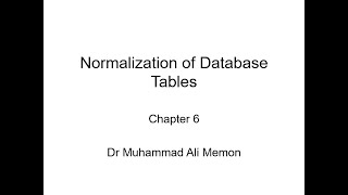 Lecture 10 Normalization
