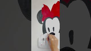 Easy Mickey Mouse switch board painting ideas | shorts | YouTube shorts | kids room wall painting |