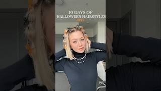 10 Days of Halloween Hairstyles 🎃🍂 #hairstyle #halloween #hair #tutorial #fall #hairtutorial