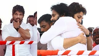 Power Star Pawan Kalyan Hugs Allu Arjun @ Palakollu Janasena Meeting | Manastars