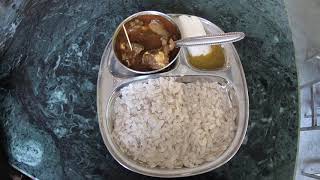 Goat meat and rice flakes in roadside restaurant seti zone west nepal 9 Dec 19