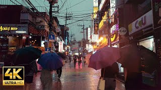 Walking in the Rain in Sinchon, Seoul #비오는밤 #신촌산책