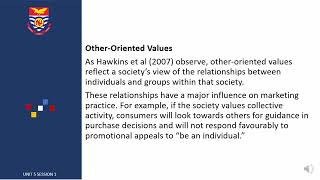 Consumer Behaviour Unit 5 Session 1