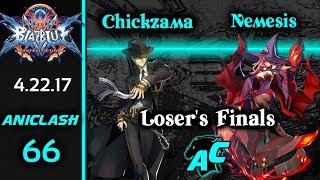 AniClash 66 - Nemesis (Nine) vs Chickzama (Hazama, Hibiki) Loser's Finals Blazblue CF