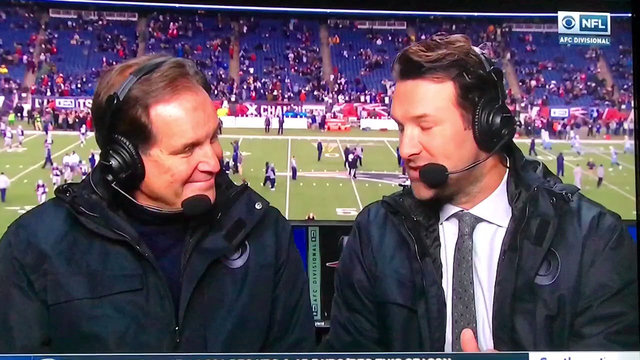 Tony Romo And Jim Nantz Talk Patriots, Titans Match Up - YouTube