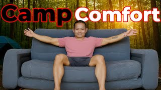 How to Make Camping Super Comfy for Cheap! Intex Inflatable Sofabed Review
