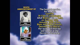 Camilla St Clair- Lamontagne ~ Short Obituary