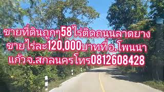 ขายที่ดินติดถนนลาดยาง58ไร่ขายไร่ละ120,000บ.ที่อ.โพนนาแก้วจ.สกลนคร