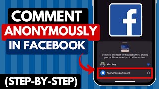 How to Comment Anonymously in Facebook Group (STEP-BY-STEP)