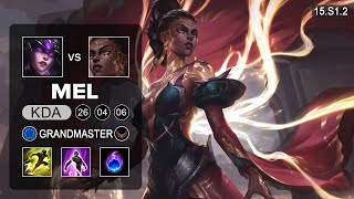 Mel vs Syndra Mid - EUW Grandmaster - Patch 15.S1.2 Season 15