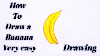 How to draw a banana step by step ( very easy) drawing || art video  🎨