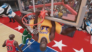 NBA 2K23 (PS5) - Shaq (Shaquille O'Neal) weird rim hang at 1998 NBA All Star Gam