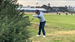 Grant Forrest Slow Motion iron 148 yard iron shot, hole 2 Dunhill 2024 Day 4