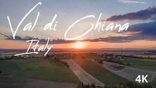 [4K] Beautiful Tuscan Landscapes: Val di Chiana Ambient Scenic Drone Film