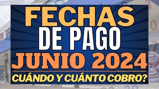 🚀  FECHAS de PAGO + BONO + AGUINALDO en JUNIO 2024 | Cuándo y Cuánto COBRO JUBILADOS y PENSIONADOS