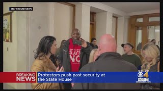 Protesters Push Past Security At Massachusetts State House