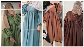 New Trending gathered/pleated abaya/maxi dress cutting and stitching.