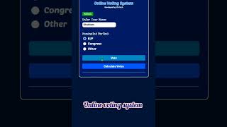 online voting system code #codingin17 #html #shorts