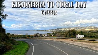 DRIVING from KISSONERGA to CORAL BAY in CYPRUS *FRONT \u0026 SIDE VIEW* 4K  (60fps)