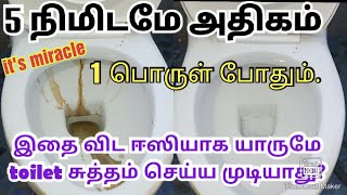 Toilet ல் படிந்துள்ள நீக்க முடியாத உப்பு கரையை நொடியில் clean பன்ன இது போதும்/toilet cleaning tips