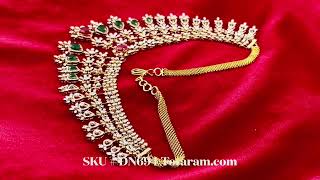 A Look at the Exquisite 18K Gold Diamond Necklace with Color Stones DN694 from Totaram Jewelers!