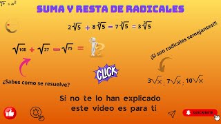 👉 SUMA Y RESTA DE RADICALES. [Paso a Paso]