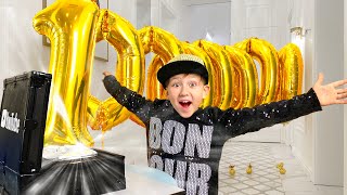 10 Million Subscribers! Surprise party and toys for Senya