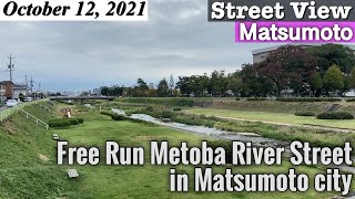 [Matsumoto Street View] Metoba River Street - Free Run, Nagano Japan Vlog ASMR