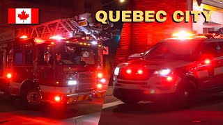 Québec City | Fire Protection Service Battalion Chief D-2R, Quint 303 Respond to 4th-Alarm Fire