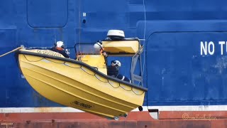 Kreuzfahrtschiff SPIRIT OF DISCOVERY IMO 9802683 Emden cruiseliner Palfinger Service Boat exercise