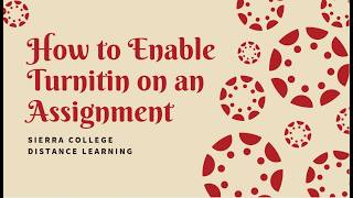 How to Enable Turnitin on an Assignment