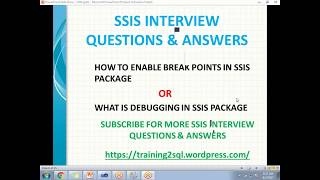 BREAK POINTS IN SSIS