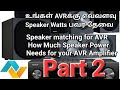 Speaker  matching for AV Receivers & How Much Speaker Power Needs for your AVR In Tamil.