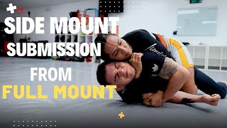 Attacks from full mount to side mount to cross face choke.